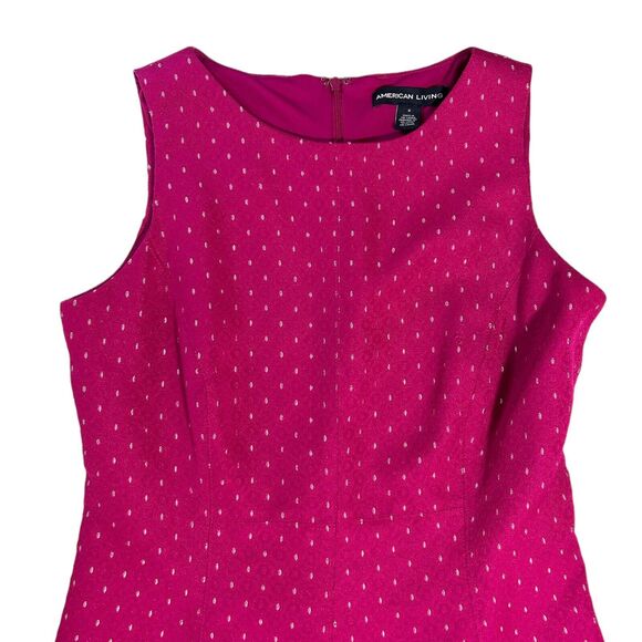 AMERICAN LIVING Women Fuchsia Silver Sleeveless Fit and Flare A-line Dress Sz 6 - Picture 4 of 15